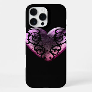 Filigran-Goth-Pink-Herz iPhone 16 Pro Max Hülle