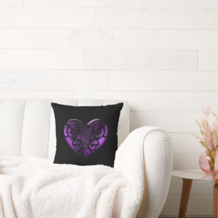 Filigran-Gotisch-lila Herz Kissen