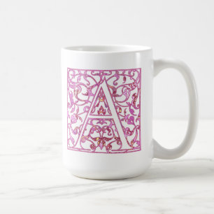 Filigran Rosa A Monogramm Kaffeetasse