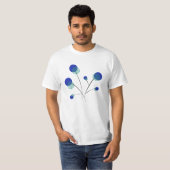filigrane Blumen blau T-Shirt (Vorne ganz)