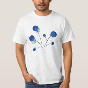 filigrane Blumen blau T-Shirt