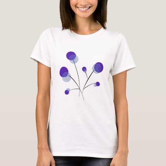 filigrane Blumen lila T-Shirt (Vorderseite)