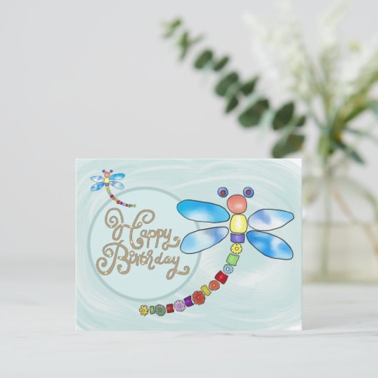 Filigrane Libelle Postkarte (Stehend Vorderseite)