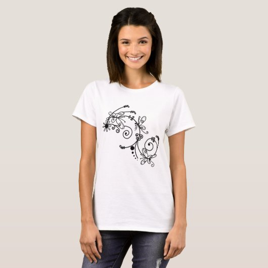 Filigrane Schmetterlinge T-Shirt (Vorne ganz)