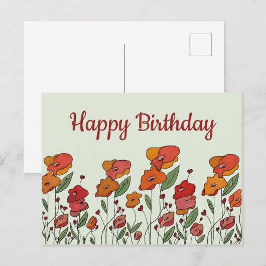 Filigranen Mohnfeld Postkarte (Vorne/Hinten)