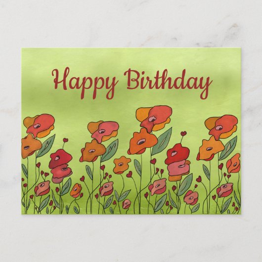 Filigranen Mohnfeld Postkarte (Vorderseite)