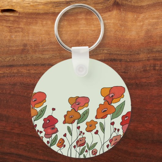 Filigranen Mohnfeld Schlüsselanhänger (Vorderseite)