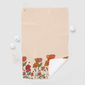 filigranes Mohnfeld Golfhandtuch (Insitu)