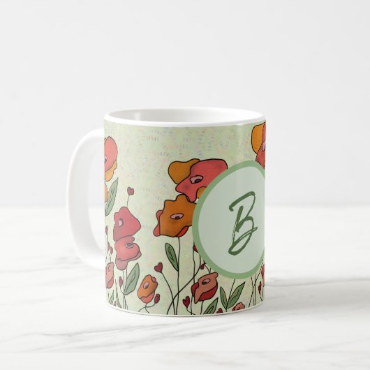 Filigranes Mohnfeld Kaffeetasse (Vorderseite Links)