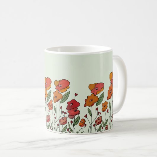 Filigranes Mohnfeld  Kaffeetasse (VorderseiteRechts)