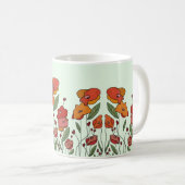 Filigranes Mohnfeld Kaffeetasse (VorderseiteRechts)