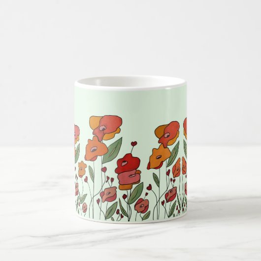 Filigranes Mohnfeld Kaffeetasse (Mittel)