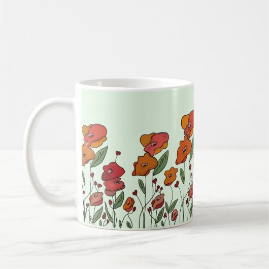 Filigranes Mohnfeld Kaffeetasse (Links)