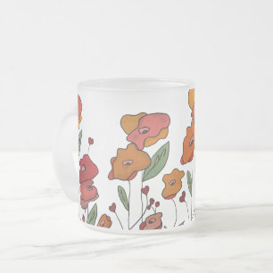 filigranes Mohnfeld Mattglastasse