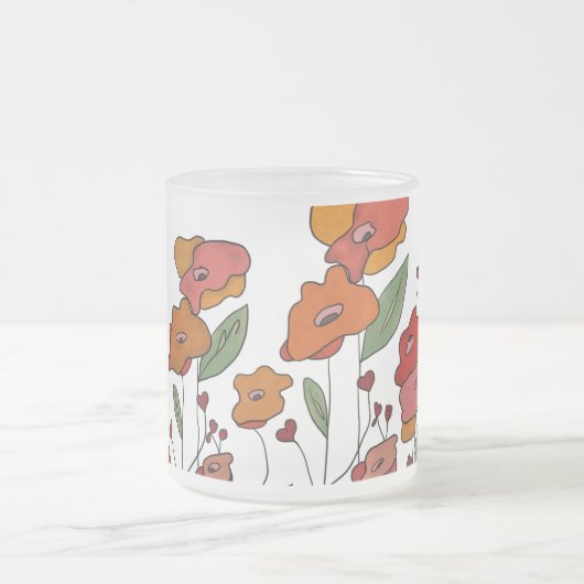 filigranes Mohnfeld Mattglastasse (Mittel)