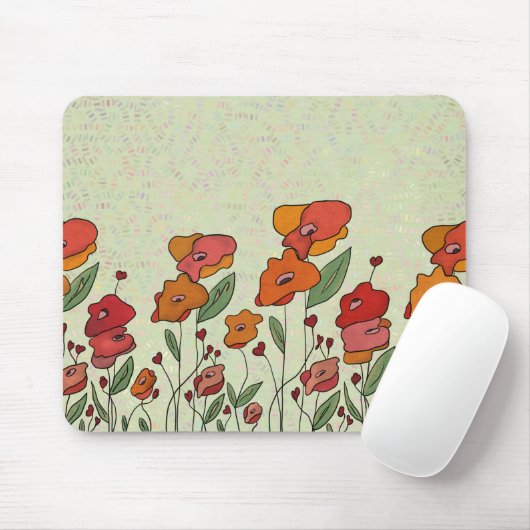 Filigranes Mohnfeld Mousepad (Mit Mouse)