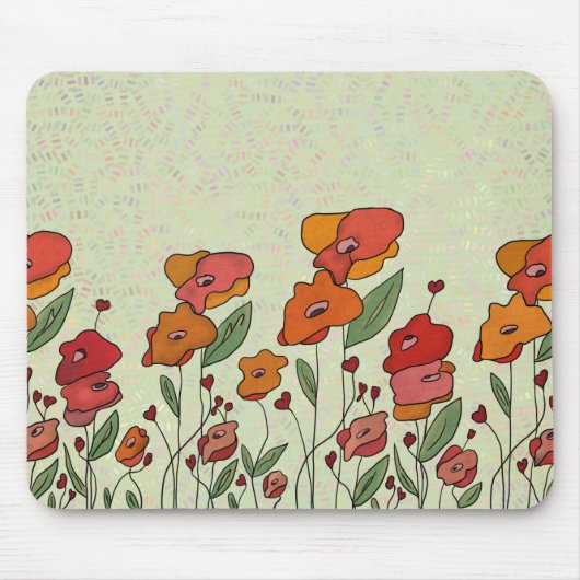 Filigranes Mohnfeld Mousepad (Vorne)