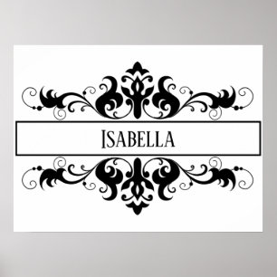 Filigranrahmen personalisierter Name Poster