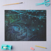 Filigree Blume und Lichter auf dunklem Dekor Seidenpapier (Basteln)