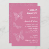 Filigree Butterfly Brautparty (rosa) Einladung (Vorne/Hinten)