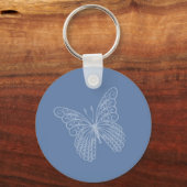 Filigree Butterfly Key Chain in Blue Schlüsselanhänger (Vorderseite)