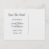 Filigree Butterfly Save the Date Postkarte in Schw (Rückseite)