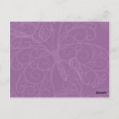 Filigree Butterfly-Tischnummer (lila) Postkarte (Rückseite)