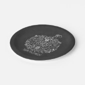 Filigree Chalkboard Fall Pumpkin Herbst Herbst Par Pappteller (Schrägansicht)