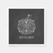 Filigree Chalkboard Fall Pumpkin Herbst Herbst Par Serviette (Vorderseite)