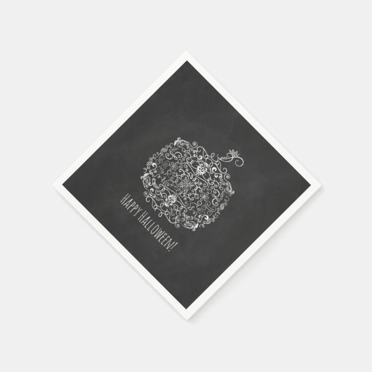 Filigree Chalkboard Fall Pumpkin Herbst Herbst Par Serviette (Ecke)