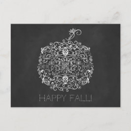 Filigree Chalkboard Fall Pumpkin Herbst Herbst Postkarte