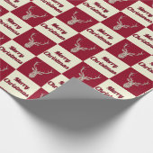 Filigree Christmas Deer Schachbretts Geschenkpapier (Ecke)
