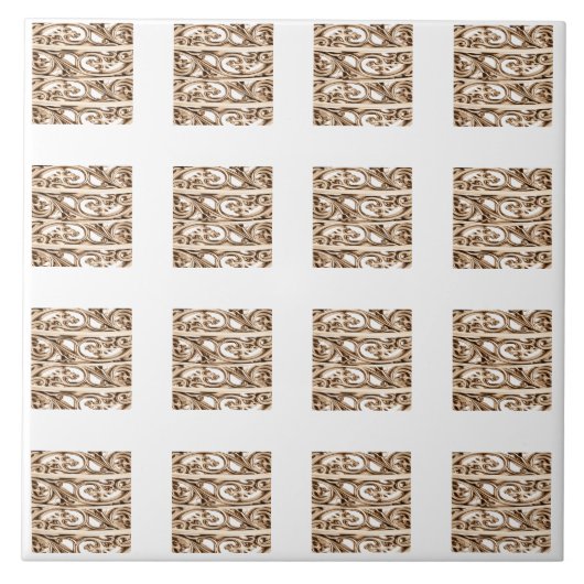 Filigree Cross Design Pattern Fliese (Vorderseite)