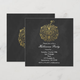 Filigree Elegante Gold Pumpkin Herbst Party Einladung