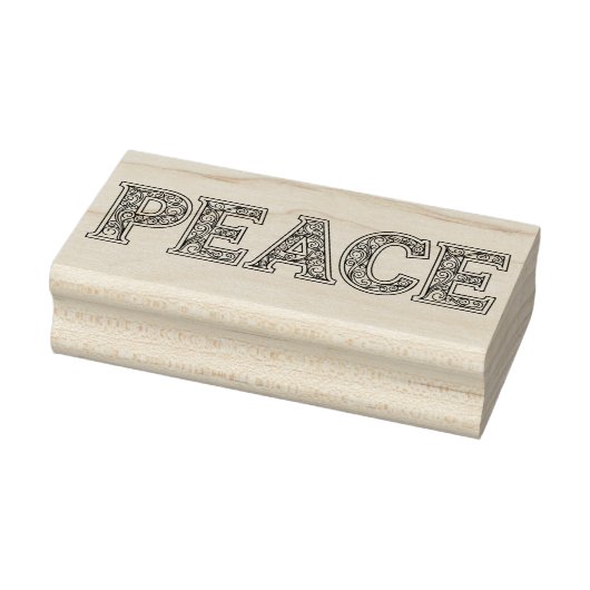 Filigree Filed PEACE Word Gummistempel (Stempel)
