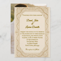 Filigree Fleur Foto Hochzeit Einladung