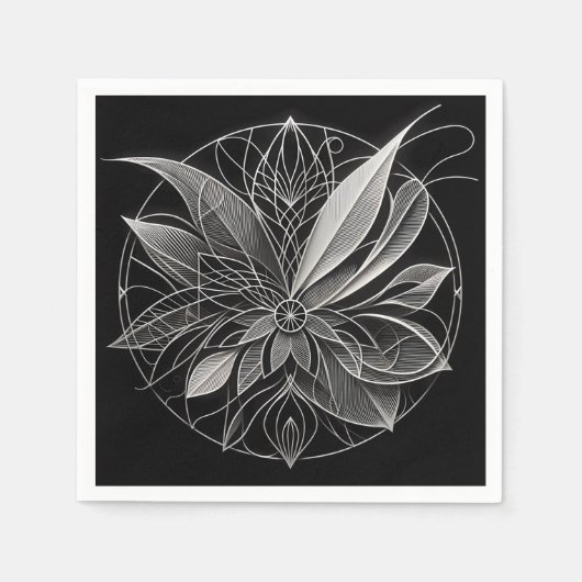 Filigree Floral Mandala Serviette (Vorderseite)