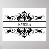 Filigree Frame personalisierter Name Poster (Vorne)
