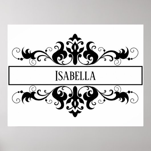 Filigree Frame personalisierter Name Poster (Vorne)
