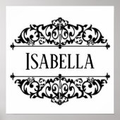 Filigree Frame personalisierter Name Poster (Vorne)