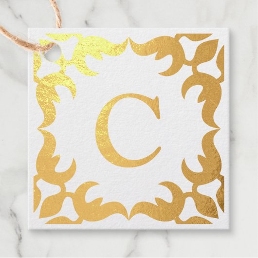 Filigree Gerahmt Monogramm Geschenkanhänger (Vorderseite)