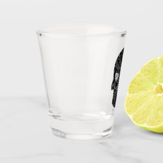 Filigree Goth Day of the Dead Skull Schnapsglas (Links)