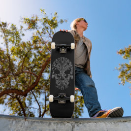 Filigree Goth Day of the Dead Skull Skateboard