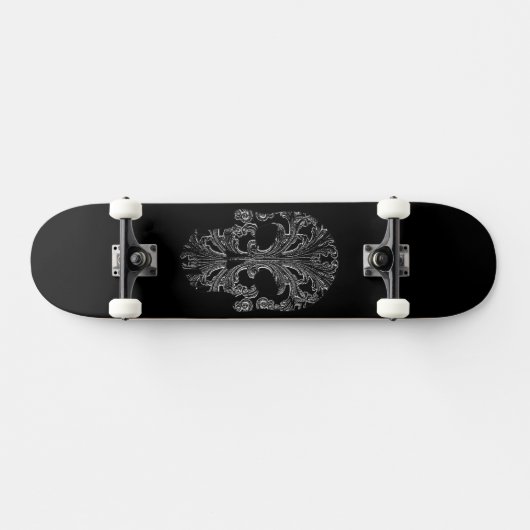 Filigree Goth Day of the Dead Skull Skateboard (Horizontal)
