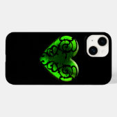 Filigree Goth Green Heart Case-Mate iPhone Hülle (Rückseite (Horizontal))