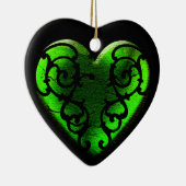 Filigree Goth Green Heart Keramikornament (Rechts)