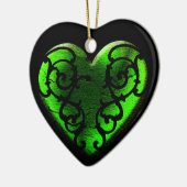 Filigree Goth Green Heart Keramikornament (Links)