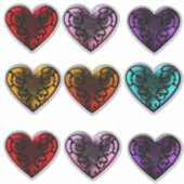 Filigree Goth Hearts Aufkleber (Vorderseite)