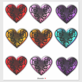 Filigree Goth Hearts Aufkleber
