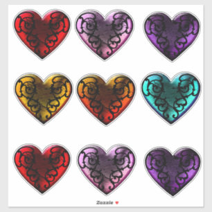 Filigree Goth Hearts Aufkleber